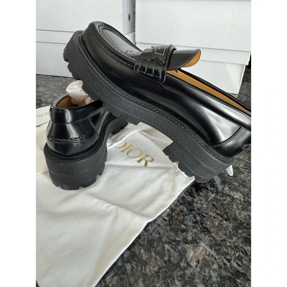 Dior Boy Platform Loafer $1150 Black Leather Dress Lug Shoes. NWB Sz 35.5 US 5.5 - Picture 10 of 16
